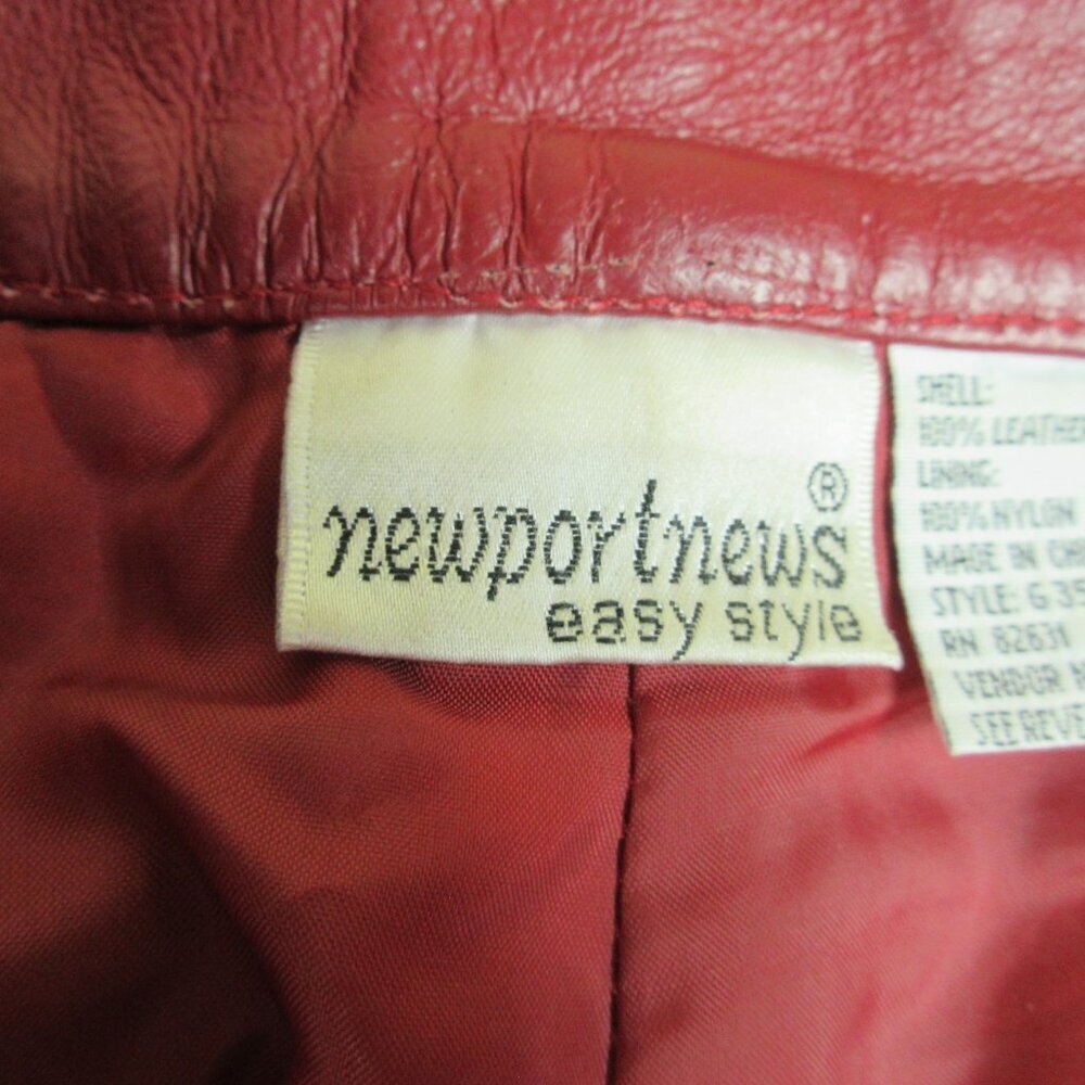 Newport News Leather Pants Size 29x32 Genuine Leather Oxblood Red - Picture 4 of 12